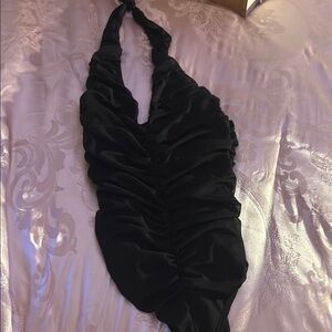 Elegant Black Halter Bodysuit